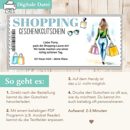 Shopping Gutscheinvorlage Herzensprojekt Manufaktur