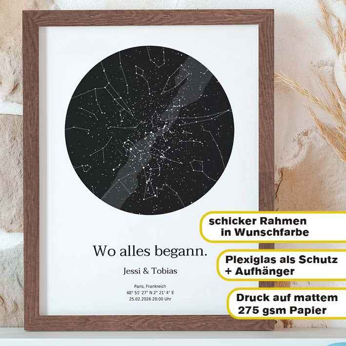 Sternenkarte im Bilderrahmen