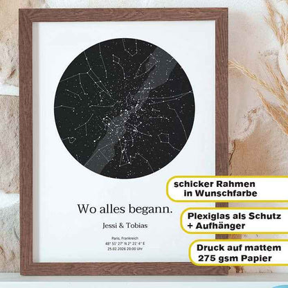 Sternenkarte im Bilderrahmen