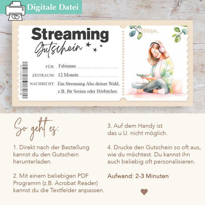Streaming Gutscheinvorlage Herzensprojekt Manufaktur