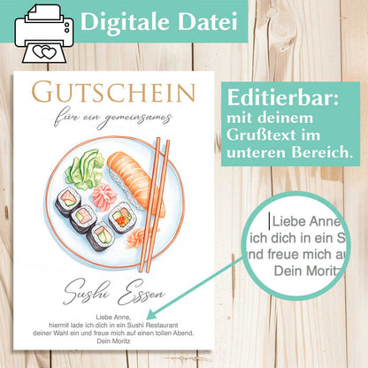 Sushi Gutschein Herzensprojekt Manufaktur