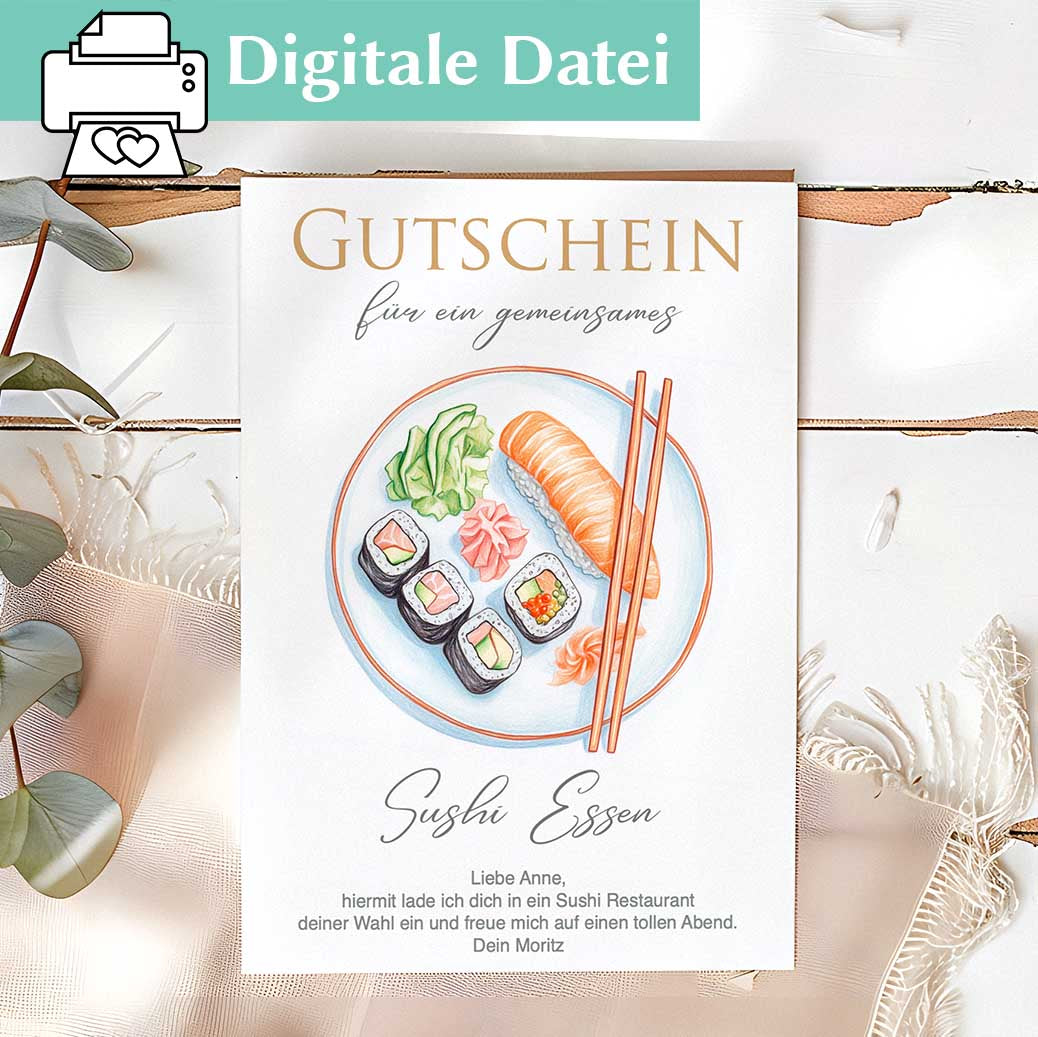 Sushi Gutschein Herzensprojekt Manufaktur