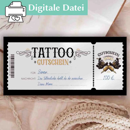 Tattoo Gutscheinvorlage Herzensprojekt Manufaktur
