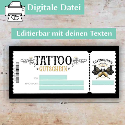 Tattoo Gutscheinvorlage Herzensprojekt Manufaktur