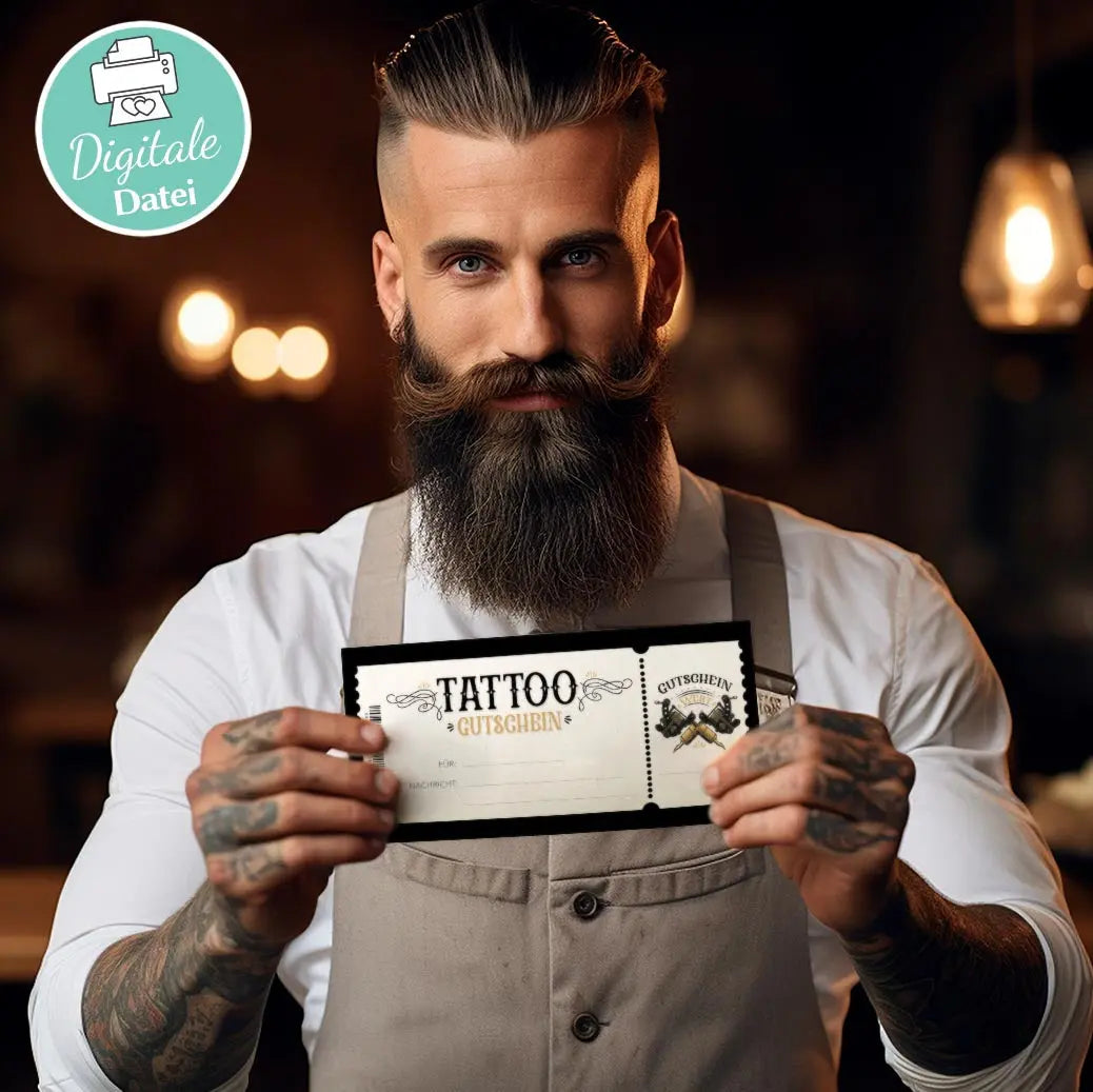 Tattoo Gutscheinvorlage Herzensprojekt Manufaktur