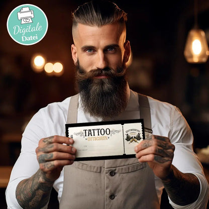 Tattoo Gutscheinvorlage Herzensprojekt Manufaktur