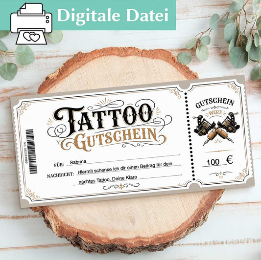 Tattoo Gutschein Vorlage Herzensprojekt Manufaktur