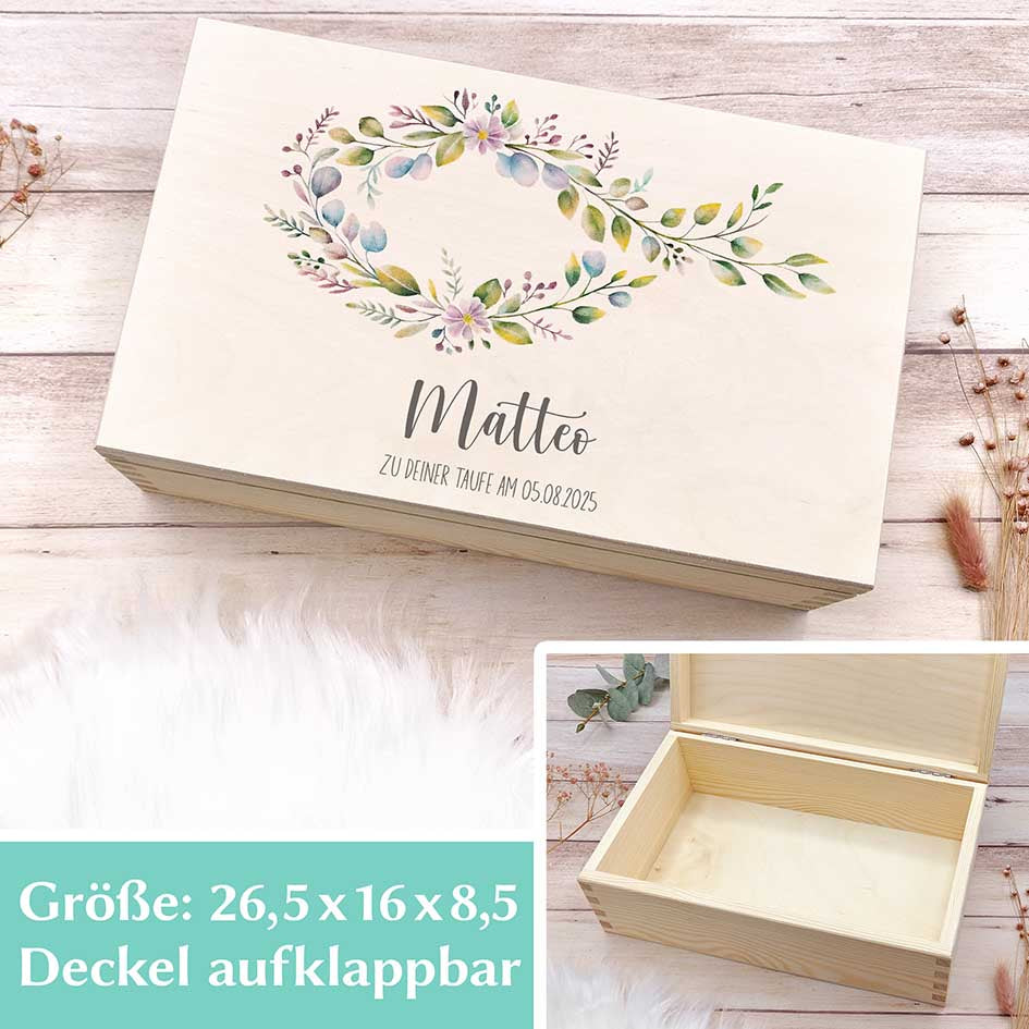 Erinnerungsbox Taufgeschenk Herzensprojekt Manufaktur