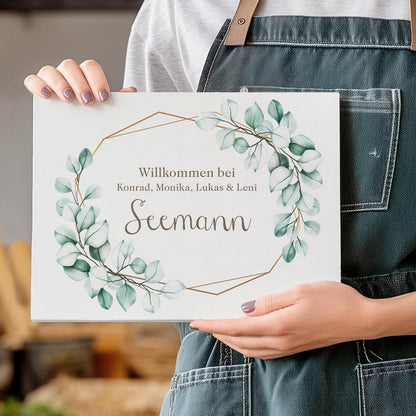 Türschild Familie Eukalyptus Herzensprojekt Manufaktur