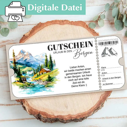 Urlaub Berge Gutschein Herzensprojekt Manufaktur
