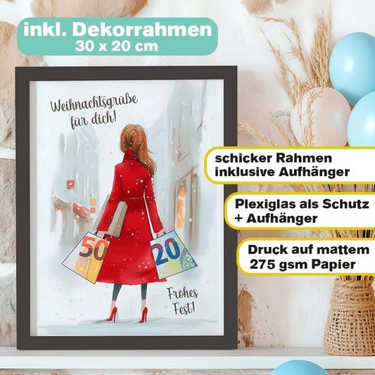 Geldgeschenk Weihnachten im Rahmen merchOne