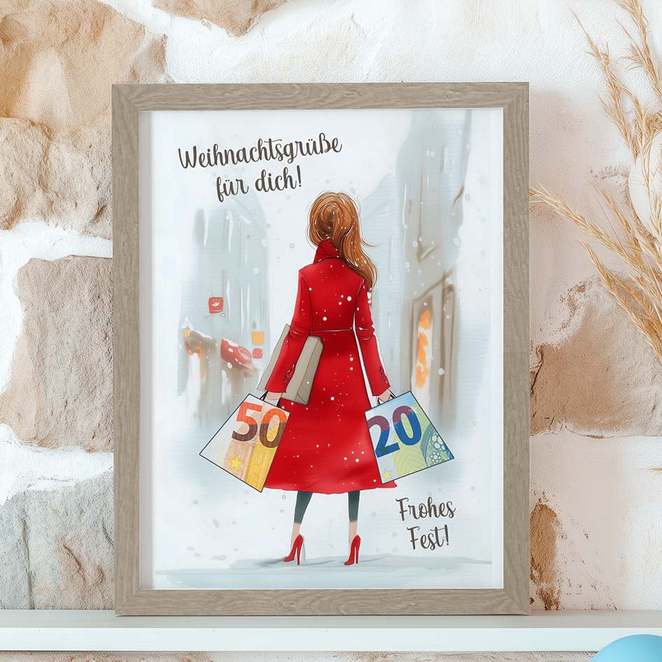 Geldgeschenk Weihnachten im Rahmen merchOne