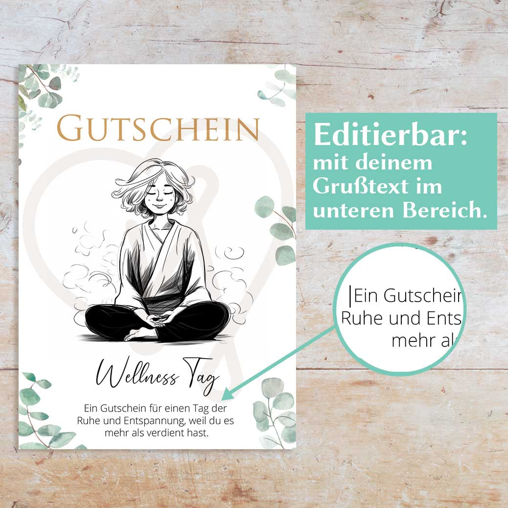 Wellness Gutschein Vorlage Herzensprojekt Manufaktur