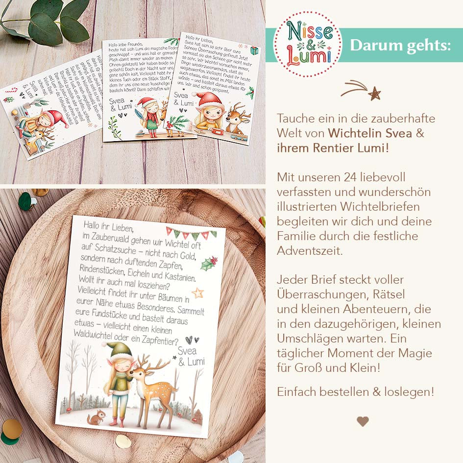 24 Wichtelbriefe Svea & Lumi 2025 - Druckversion Herzensprojekt Manufaktur