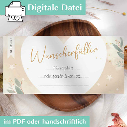 Wunscherfüller Gutschein Herzensprojekt Manufaktur