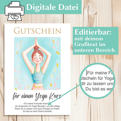 Yogakurs Gutschein Herzensprojekt Manufaktur