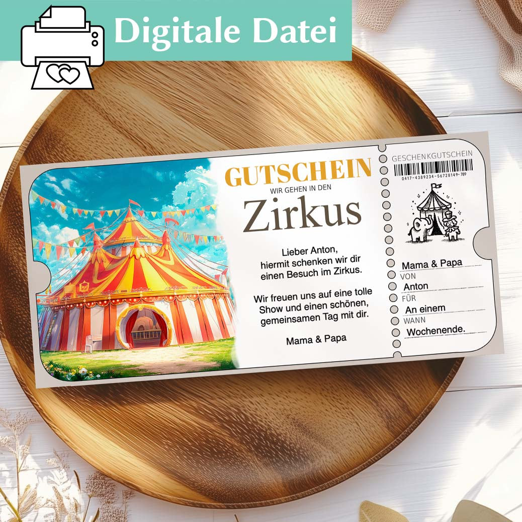 Zirkus Gutschein Herzensprojekt Manufaktur