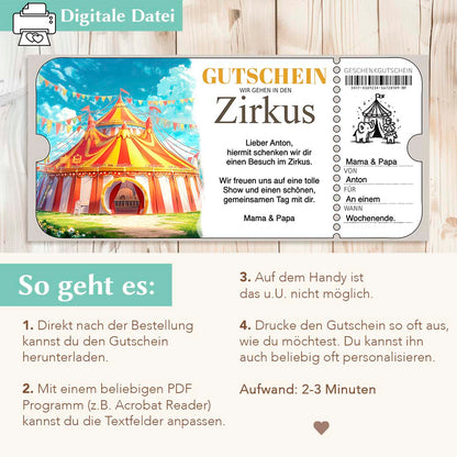 Zirkus Gutschein Herzensprojekt Manufaktur