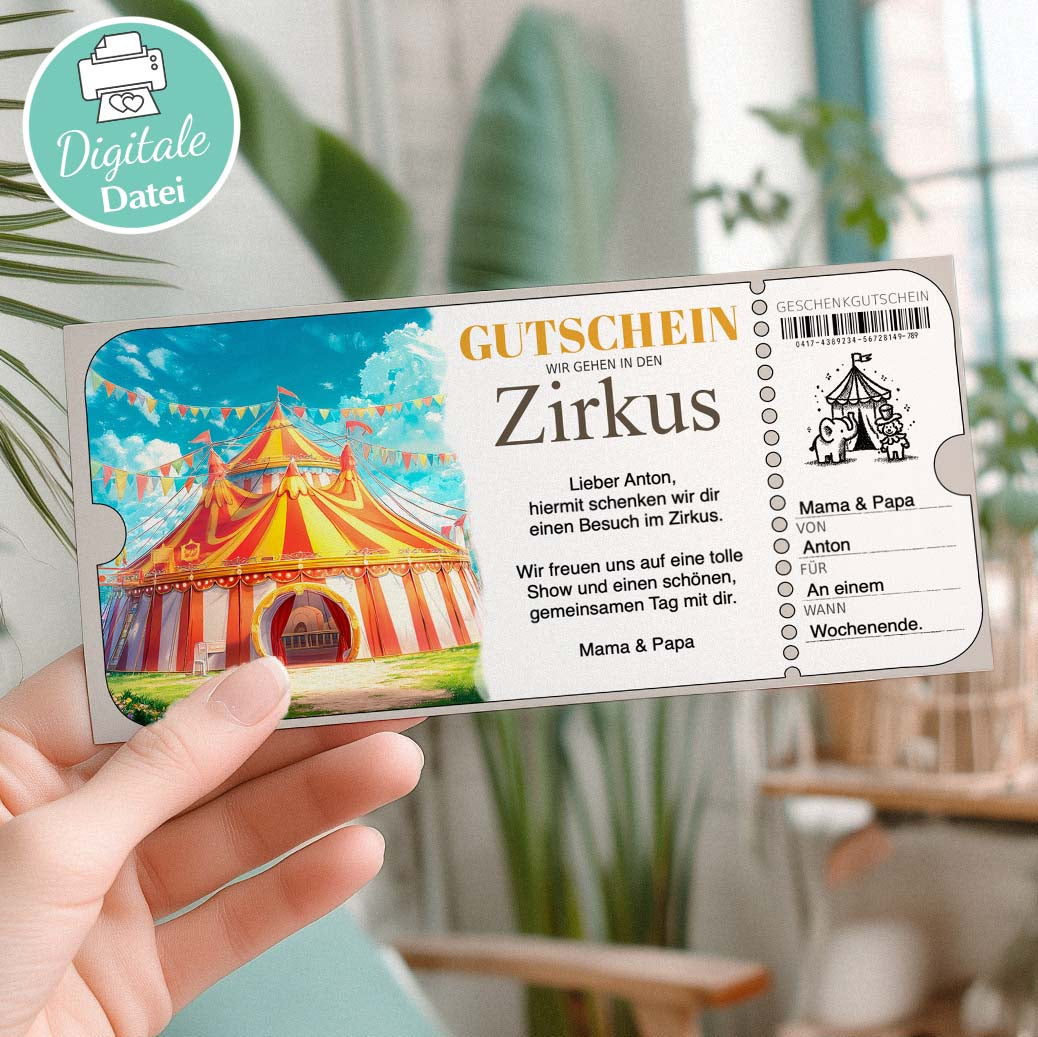 Zirkus Gutschein Herzensprojekt Manufaktur