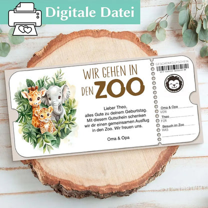 Gutschein Zoobesuch Herzensprojekt Manufaktur