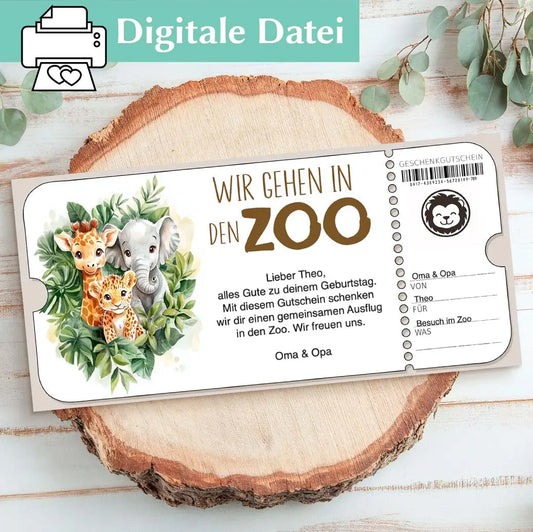 Gutschein Zoobesuch Herzensprojekt Manufaktur